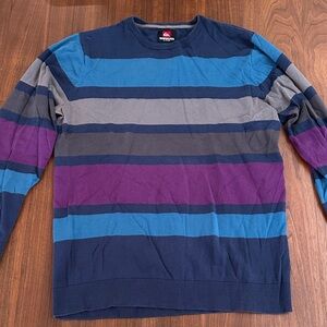 Quiksilver Men's Crewneck Sweater - Navy, Gray, Purple